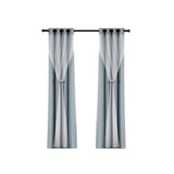 Darrahopens Home & Garden > Curtains Artiss 2X 132x242cm Blockout Sheer Curtains Light Grey