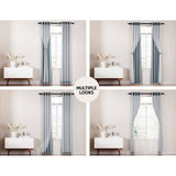 Darrahopens Home & Garden > Curtains Artiss 2X 132x242cm Blockout Sheer Curtains Light Grey