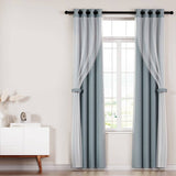 Darrahopens Home & Garden > Curtains Artiss 2X 132x242cm Blockout Sheer Curtains Light Grey