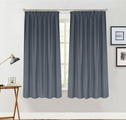 Darrahopens Home & Garden > Curtains Blockout Curtains 260x160cm Drop PINCH PLEAT+ Hooks High Level Fabric Grey Blue