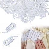 Darrahopens Home & Garden > Curtains > Curtain Accessories 100 curtain hooks - G-shaped reinforced curtain hooks - White - For shower windows - Curtain accessories