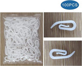 Darrahopens Home & Garden > Curtains > Curtain Accessories 100 curtain hooks - G-shaped reinforced curtain hooks - White - For shower windows - Curtain accessories