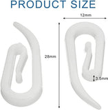 Darrahopens Home & Garden > Curtains > Curtain Accessories 100 curtain hooks - G-shaped reinforced curtain hooks - White - For shower windows - Curtain accessories