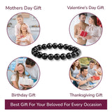 Darrahopens Home & Garden > Curtains > Curtain Accessories 10mm Natural Black Obsidian Beaded Bracelet for Men and Women – Stretchable Healing Crystal Jewelry with Elastic Band, Protective Energy Stone Gift for Birthday, Valentine’s Day, Meditation (Black)