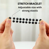 Darrahopens Home & Garden > Curtains > Curtain Accessories 14mm Natural Black Obsidian Beaded Bracelet for Men and Women – Stretchable Healing Crystal Jewelry with Elastic Band, Protective Energy Stone Gift for Birthday, Valentine’s Day, Meditation (Black)