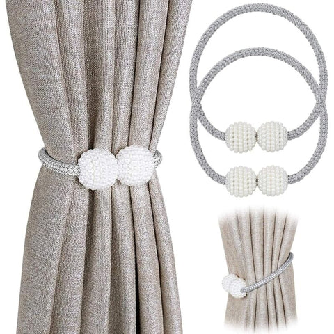 Darrahopens Home & Garden > Curtains > Curtain Accessories 2 Pack Magnetic Curtain Tiebacks For Small, Thin, Or Sheer Curtains Grey Curtain Tieback