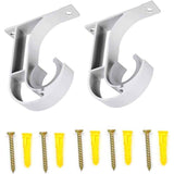 Darrahopens Home & Garden > Curtains > Curtain Accessories 2 Pcs Curtain Rod Brackets Zinc Alloy Wall Ceiling Mount White
