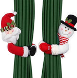 Darrahopens Home & Garden > Curtains > Curtain Accessories Christmas Themed Curtain Ties - (Set of Two) - Curtain Ties - Curtain Hooks - Snowman Design - Suitable for curtains, windows, wine bottle decorations, Christmas decorations, home and party decorations.