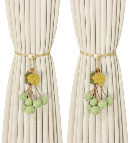 Darrahopens Home & Garden > Curtains > Curtain Accessories Curtain Ties - Hanging Ball Ties - Ball Tie Cords - Simple Hooks - Creative Curtain Buckle Decorations - Complete Set - 2 Pieces