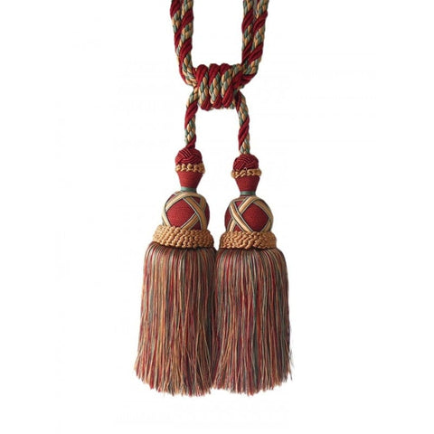 Darrahopens Home & Garden > Curtains > Curtain Accessories Multi Coloured Double Tassel Curtain Tieback