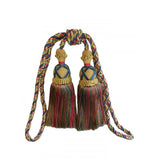Darrahopens Home & Garden > Curtains > Curtain Accessories Multi Coloured Double Tassel Curtain Tieback