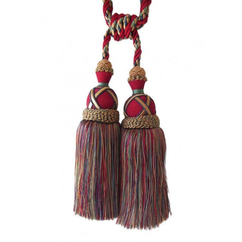 Darrahopens Home & Garden > Curtains > Curtain Accessories Multi Coloured Double Tassel Curtain Tieback