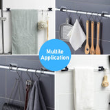 Darrahopens Home & Garden > Curtains > Curtain Accessories Self-Adhesive Curtain Rod Holders 6 pcs, Nail-Free Adjustable Brackets, Wall Mounts, Black