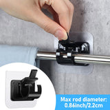 Darrahopens Home & Garden > Curtains > Curtain Accessories Self-Adhesive Curtain Rod Holders 6 pcs, Nail-Free Adjustable Brackets, Wall Mounts, Black