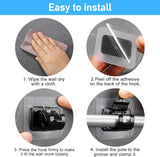 Darrahopens Home & Garden > Curtains > Curtain Accessories Self-Adhesive Curtain Rod Holders 6 pcs, Nail-Free Adjustable Brackets, Wall Mounts, Black