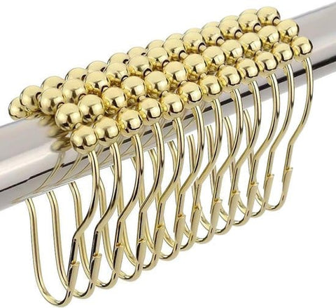 Darrahopens Home & Garden > Curtains > Curtain Accessories Shower curtain hooks (12-piece) - Curtain rings - Stainless steel rings with sliding system - Gold
