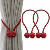 Darrahopens Home & Garden > Curtains > Curtain Accessories Storage Buckles - 4-Piece Magnetic Curtain Set, Magnetic Woven Curtain Set (Red)