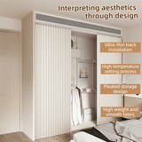 Darrahopens Home & Garden > Curtains > Curtains & Drapes 150 X 180 CM Fruit-Green Linen-Look Dust Drill-Free Pull-Curtain - Folding Doorless Closet Divider with Magnetic Closure & Hanging Rings