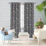 Darrahopens Home & Garden > Curtains > Curtains & Drapes 2 pcs Set Thermal Blackout Curtains Anti Cold Silver Star Pattern Eyelet Curtains 132X245Cm Light Grey
