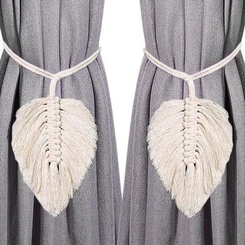 Darrahopens Home & Garden > Curtains > Curtains & Drapes Curtain hooks - 2 sets of hand-woven curtains - curtain cords and curtain leaves
