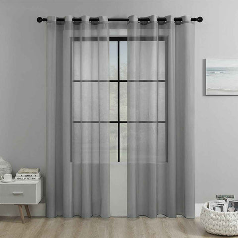 Darrahopens Home & Garden > Curtains > Curtains & Drapes grey Light Transparent Window Sheers, 2 Pieces, Multiple Sizes Available