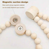 Darrahopens Home & Garden > Curtains > Curtains & Drapes Handmade Magnetic Wooden Bead Curtain Tiebacks 2 PCS | Simple Elegant Magnetic Tassel Curtain Tie Backs | Accessories Wall Decoration | Drapery Tiebacks for Bedroom Window Treatment