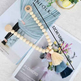 Darrahopens Home & Garden > Curtains > Curtains & Drapes Handmade Magnetic Wooden Bead Curtain Tiebacks 2 PCS | Simple Elegant Magnetic Tassel Curtain Tie Backs | Accessories Wall Decoration | Drapery Tiebacks for Bedroom Window Treatment