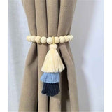 Darrahopens Home & Garden > Curtains > Curtains & Drapes Handmade Magnetic Wooden Bead Curtain Tiebacks 2 PCS | Simple Elegant Magnetic Tassel Curtain Tie Backs | Accessories Wall Decoration | Drapery Tiebacks for Bedroom Window Treatment