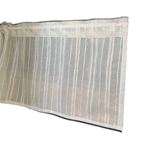 Darrahopens Home & Garden > Curtains > Curtains & Drapes Kitchen Curtains for Small Window,Cafe Curtains 59 Inch Length,Striped Kitchen Pinch Pleat Curtain for Half Windows Semi Sheer Light