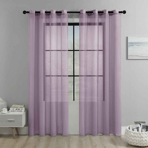 Darrahopens Home & Garden > Curtains > Curtains & Drapes light purple Light Transparent Window Sheers, 2 Pieces, Multiple Sizes Available