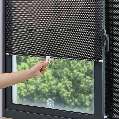Darrahopens Home & Garden > Curtains > Curtains & Drapes No-Drill Roller Blinds with 3 Suction Cups - Blackout Curtains, Temporary Cover-Up Curtains for Home, Bedroom and Car (Black, 45*124cm)