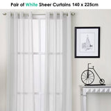 Darrahopens Home & Garden > Curtains > Curtains & Drapes Pair of White Eyelet Sheer Curtains 140 x 225cm