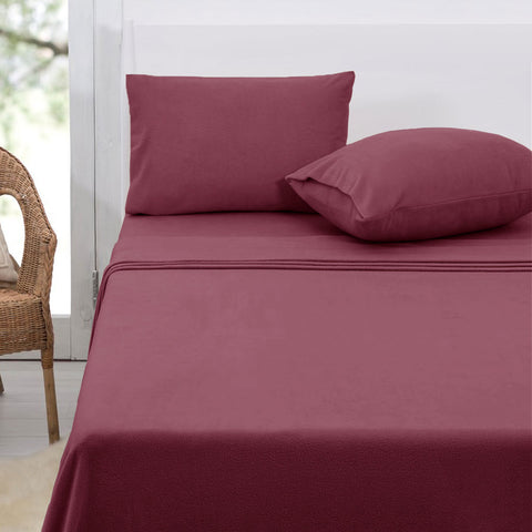 Darrahopens Home & Garden > Curtains > Curtains & Drapes Polar Fleece Sheet Set Double 30cm Wall Rosewood