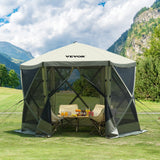 Darrahopens Home & Garden > Curtains > Curtains & Drapes VEVOR Pop Up Gazebo Tent, Pop-Up Screen Tent 6 Sided Canopy Sun Shelter with 6 Removable Privacy Wind Cloths & Mesh Windows, 10x10FT Quick Set Screen Tent with Mosquito Netting, Army Green