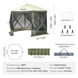 Darrahopens Home & Garden > Curtains > Curtains & Drapes VEVOR Pop Up Gazebo Tent, Pop-Up Screen Tent 6 Sided Canopy Sun Shelter with 6 Removable Privacy Wind Cloths & Mesh Windows, 10x10FT Quick Set Screen Tent with Mosquito Netting, Army Green