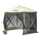 Darrahopens Home & Garden > Curtains > Curtains & Drapes VEVOR Pop Up Gazebo Tent, Pop-Up Screen Tent 6 Sided Canopy Sun Shelter with 6 Removable Privacy Wind Cloths & Mesh Windows, 10x10FT Quick Set Screen Tent with Mosquito Netting, Army Green