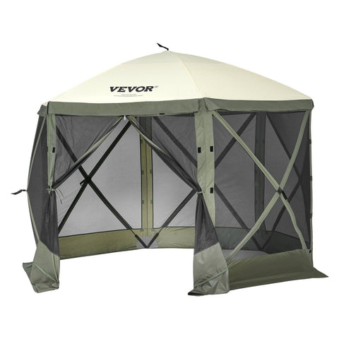 Darrahopens Home & Garden > Curtains > Curtains & Drapes VEVOR Pop Up Gazebo Tent, Pop-Up Screen Tent 6 Sided Canopy Sun Shelter with 6 Removable Privacy Wind Cloths & Mesh Windows, 10x10FT Quick Set Screen Tent with Mosquito Netting, Army Green