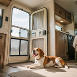 Darrahopens Home & Garden > Curtains > Curtains & Drapes VEVOR RV Screen Door Protector, 571.5 x 508 mm Door Grille, Easy to Install and Disassemble, Reinforced Breathable Protective Mesh, Aluminum Alloy Camper RV Entry Protector for Pet Protection, Black