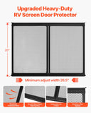Darrahopens Home & Garden > Curtains > Curtains & Drapes VEVOR RV Screen Door Protector, 673.1 x 508 mm Door Grille, Easy to Install and Disassemble, Reinforced Breathable Protective Mesh, Aluminum Alloy Camper RV Entry Protector for Pet Protection, Black