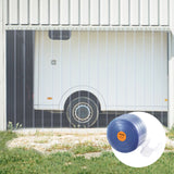 Darrahopens Home & Garden > Curtains > Curtains & Drapes VEVOR Strip Curtain, 4572 cm Length x 20 cm Width x 2 mm Thickness, Clear Ribbed PVC Curtain Strip Door Bulk Roll, Plastic Door Strips for Doorways of Supermarket, Garage, Warehouse, Barn, Pet House