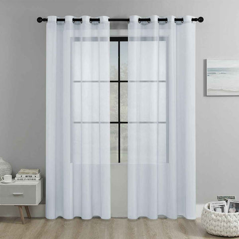 Darrahopens Home & Garden > Curtains > Curtains & Drapes White Light Transparent Window Sheers, 2 Pieces, Multiple Sizes Available