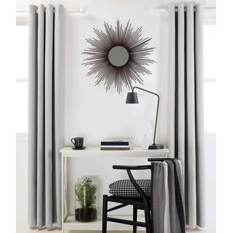 Darrahopens Home & Garden > Curtains Designers Choice Pair of Linen Cotton Coated Eyelet Curtains Grey 140 x 213cm