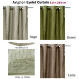 Darrahopens Home & Garden > Curtains One Piece of Avignon Unlined Eyelet Curtain 110 x 213cm Sage