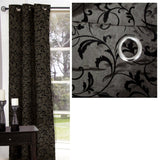 Darrahopens Home & Garden > Curtains One Piece of Options Flocking Unlined Curtain 110 x 213 cm Charcoal