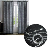 Darrahopens Home & Garden > Curtains Pair of Sheer Eyelet Curtains Black with Silver Foils 137 x 213 cm