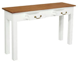 Darrahopens Home & Garden > Decor 2 Drawer Straight Leg Sofa/Hall Table (White Caramel)