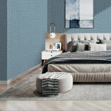 Darrahopens Home & Garden > Decor 61cm x 10m Green Wallpaper Decor Faux Grasscloth Paper Wall Paper Self Adhesive Removable Blue