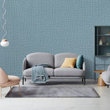 Darrahopens Home & Garden > Decor 61cm x 10m Green Wallpaper Decor Faux Grasscloth Paper Wall Paper Self Adhesive Removable Blue