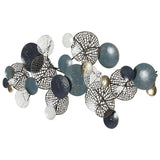 Darrahopens Home & Garden > Decor Artiss Metal Wall Art Hanging Sculpture 132cm Home Decor Leaf Circles Blue