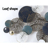 Darrahopens Home & Garden > Decor Artiss Metal Wall Art Hanging Sculpture 132cm Home Decor Leaf Circles Blue